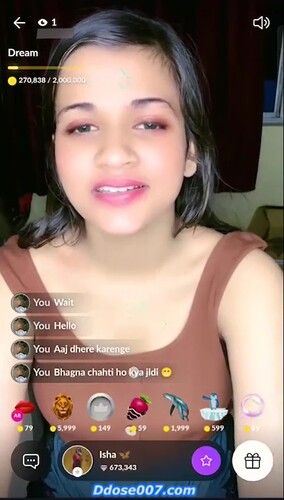 isha Famous Insta Influencer Full Nude on Tango Live Show Boobs  